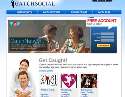 catchsocial has a dating service that offers monthly events for singles