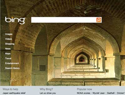 bing-search-engine bing - pretty front end but serious search engine flaws underneath
