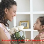Mother getting valentine flowers