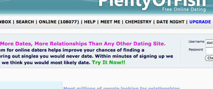 Plentyoffish.com - one of a many popular free dating websites
