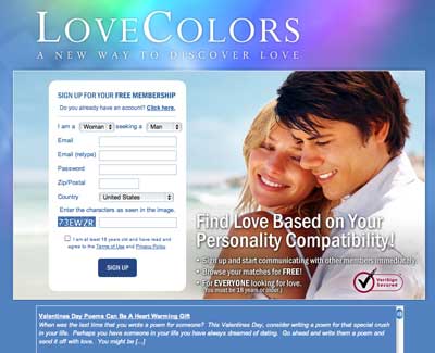 new online dating site working on the theme of colors