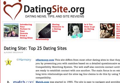 reviews of top dating sites by datingsite.org - one of many review sites