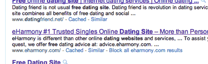 what constitutes a good search result - here eharmony shows in free dating sites