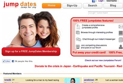 jumpdates dating website as it appears in chrome, safari, ie explorer