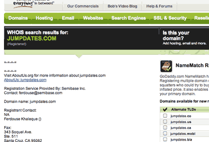 whois-domain-info-jumpdates whois domain information can provide useful information regarding the website